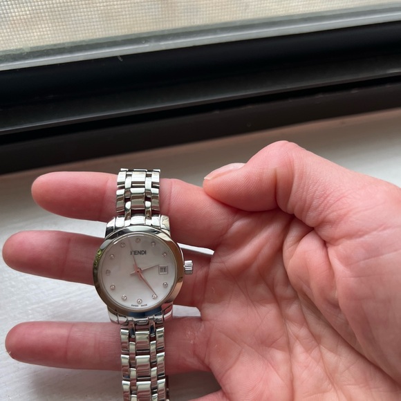 Fendi Silver Sapphire Crystal 5atm Quartz Watch